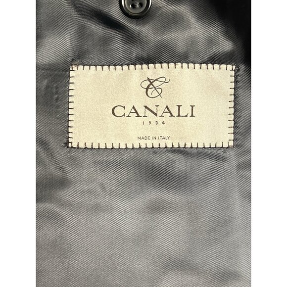 Canali Mens Gray Wool Two-Button Blazer Jacket Size 40R Made In Italy - Picture 6 of 14
